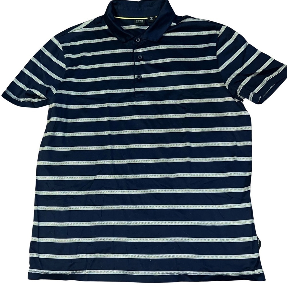 Hugo Boss Men’s XL Navy and White Striped Polo - Picture 6 of 9